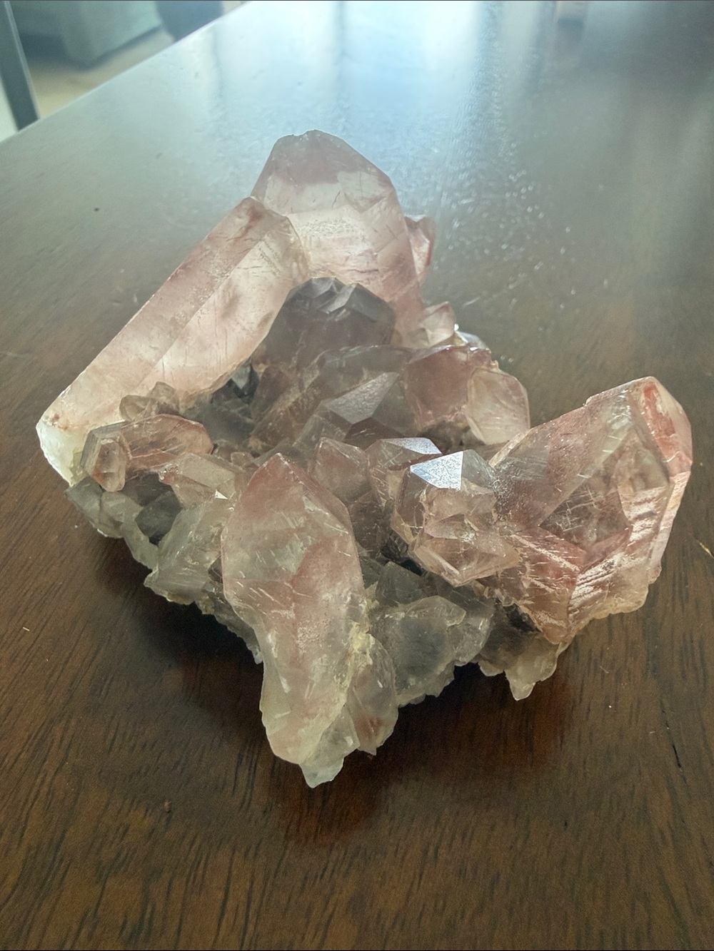 Pink Lithium Quartz Crystal Cluster